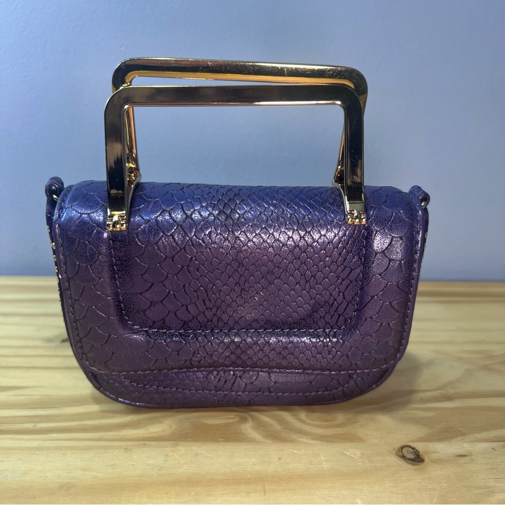 Cache Mini Studded Evening Bag - Purple